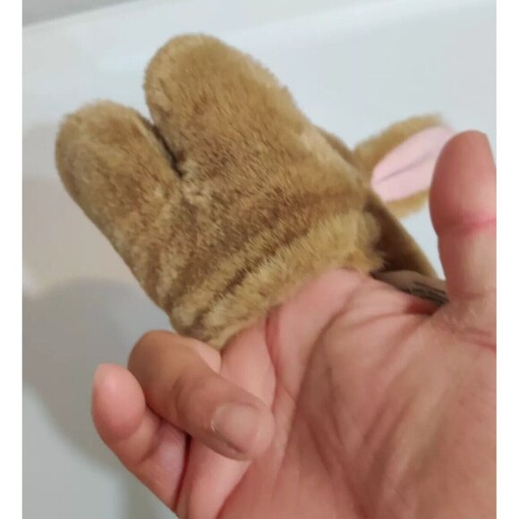 Gibson Greetings Vtg Plush Finger Puppet Cute Brown Bunny 5.5x4x4” Stuffed Toy - Picture 5 of 13